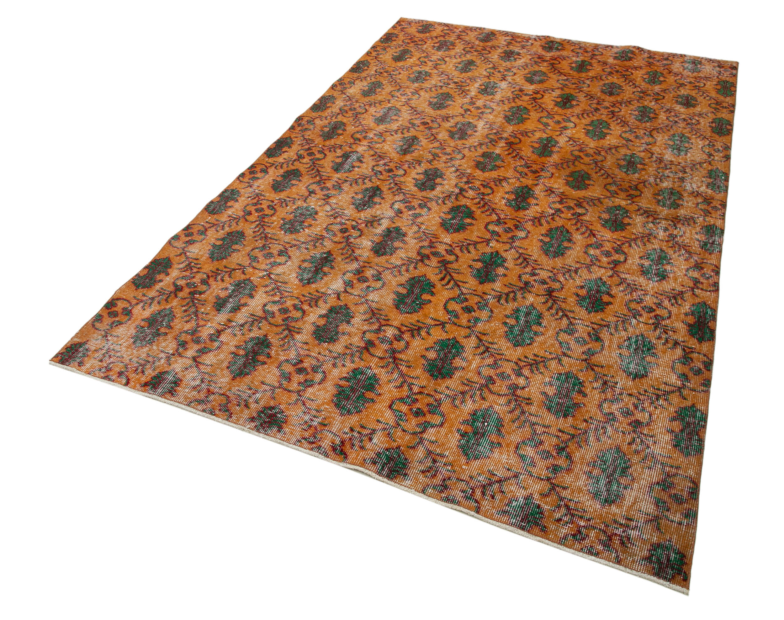 Checkered Kilim Turuncu Damalı Pamuk Yün El Dokuma Halısı 159x259 Agacan