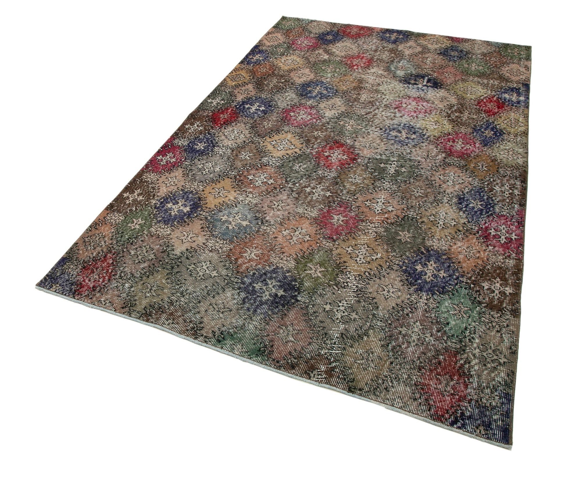 Checkered Kilim Beyaz Damalı Pamuk Yün El Dokuma Halısı 150x260 Agacan