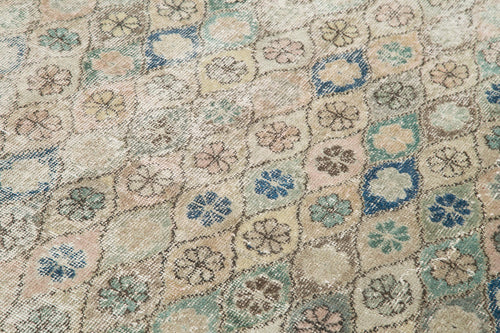 Checkered Kilim Bej Damalı Pamuk Yün El Dokuma Halısı 165x253 Agacan