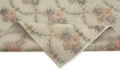 Checkered Kilim Bej Damalı Pamuk Yün El Dokuma Halısı 180x284 Agacan