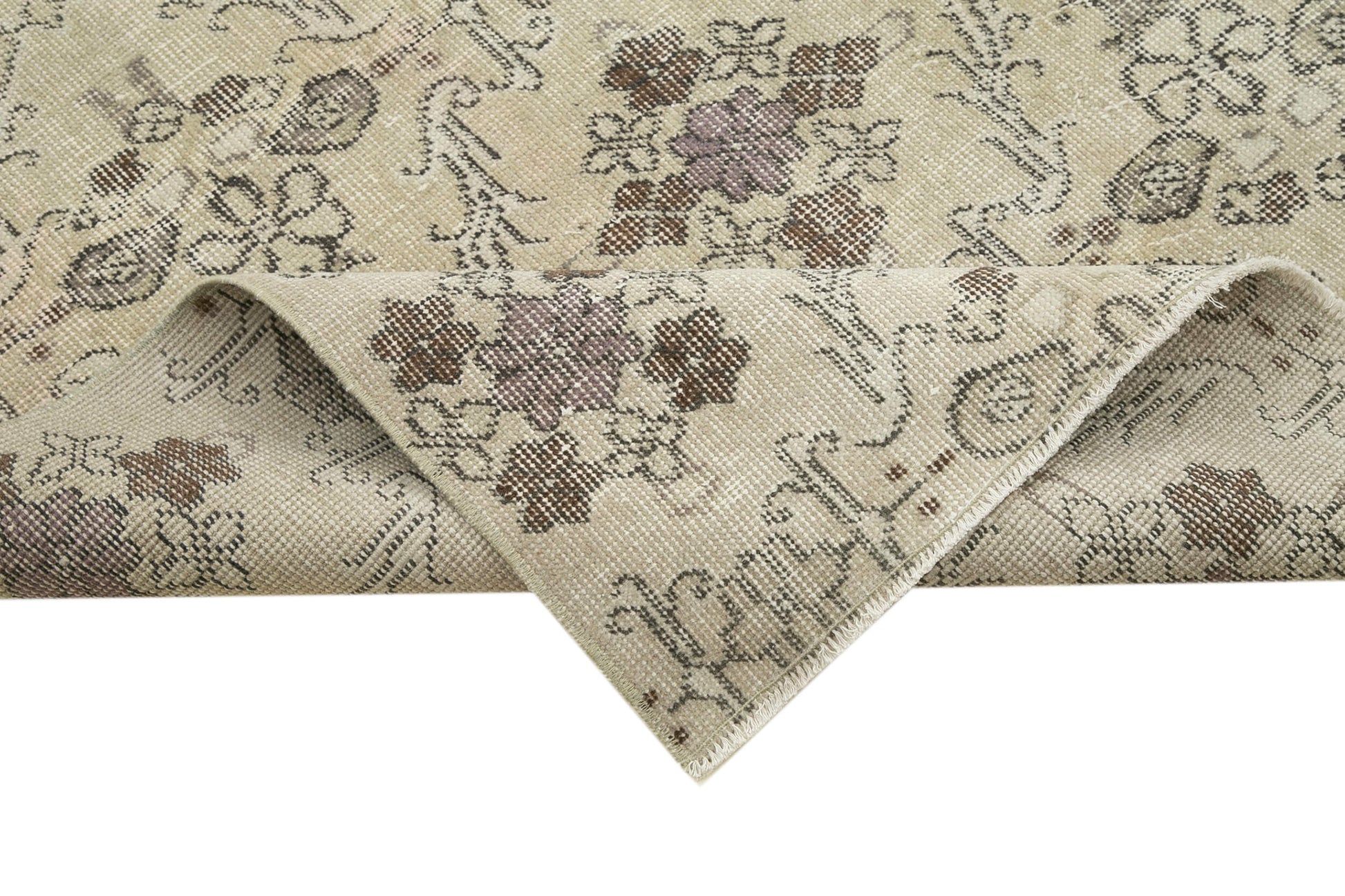 Checkered Kilim Bej Damalı Pamuk Yün El Dokuma Halısı 175x258 Agacan