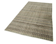 Checkered Kilim Bej Damalı Pamuk Yün El Dokuma Halısı 142x270 Agacan