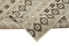 Checkered Kilim Bej Damalı Pamuk Yün El Dokuma Halısı 154x286 Agacan