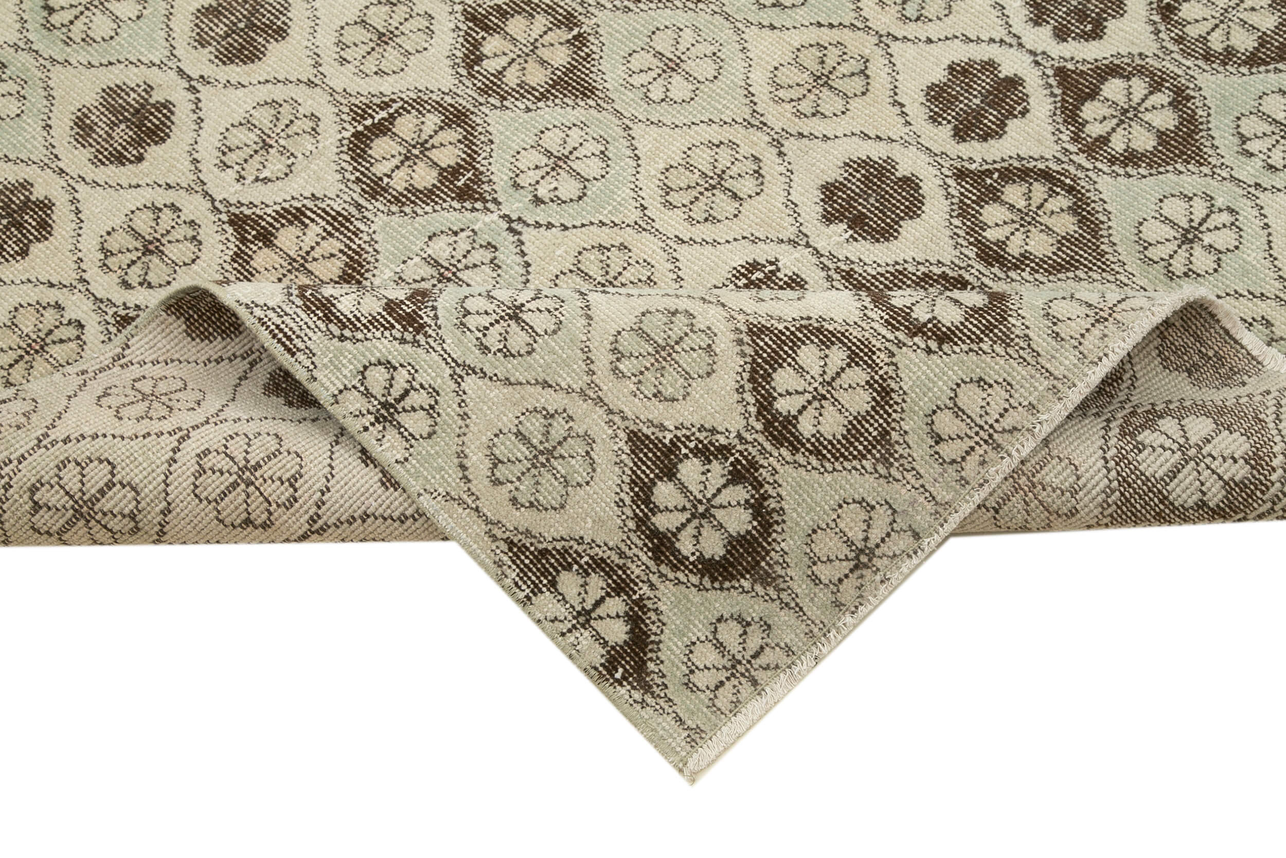 Checkered Kilim Bej Damalı Pamuk Yün El Dokuma Halısı 154x286 Agacan