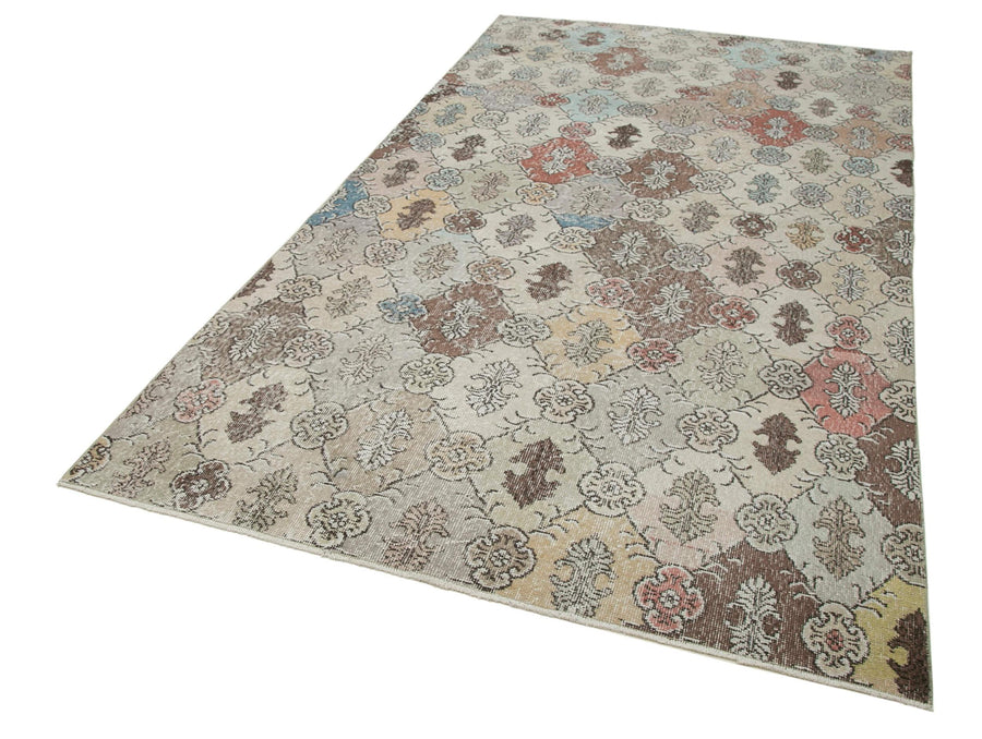 Checkered Kilim Bej Damalı Pamuk Yün El Dokuma Halısı 160x307 Agacan