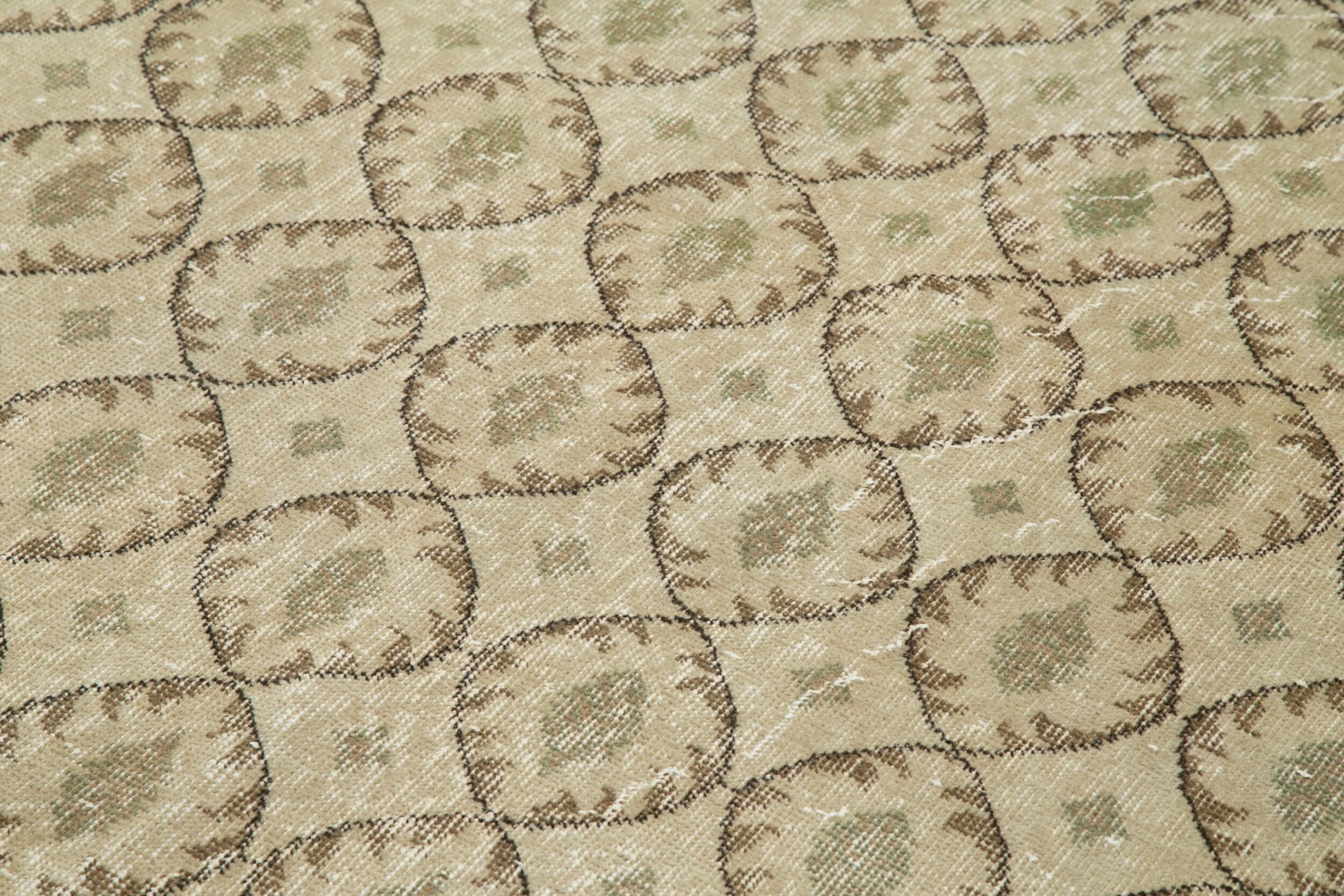 Checkered Kilim Bej Damalı Pamuk Yün El Dokuma Halısı 170x273 Agacan