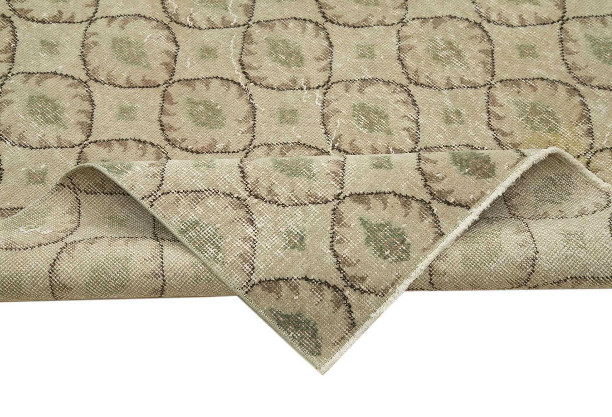 Checkered Kilim Bej Damalı Pamuk Yün El Dokuma Halısı 170x273 Agacan