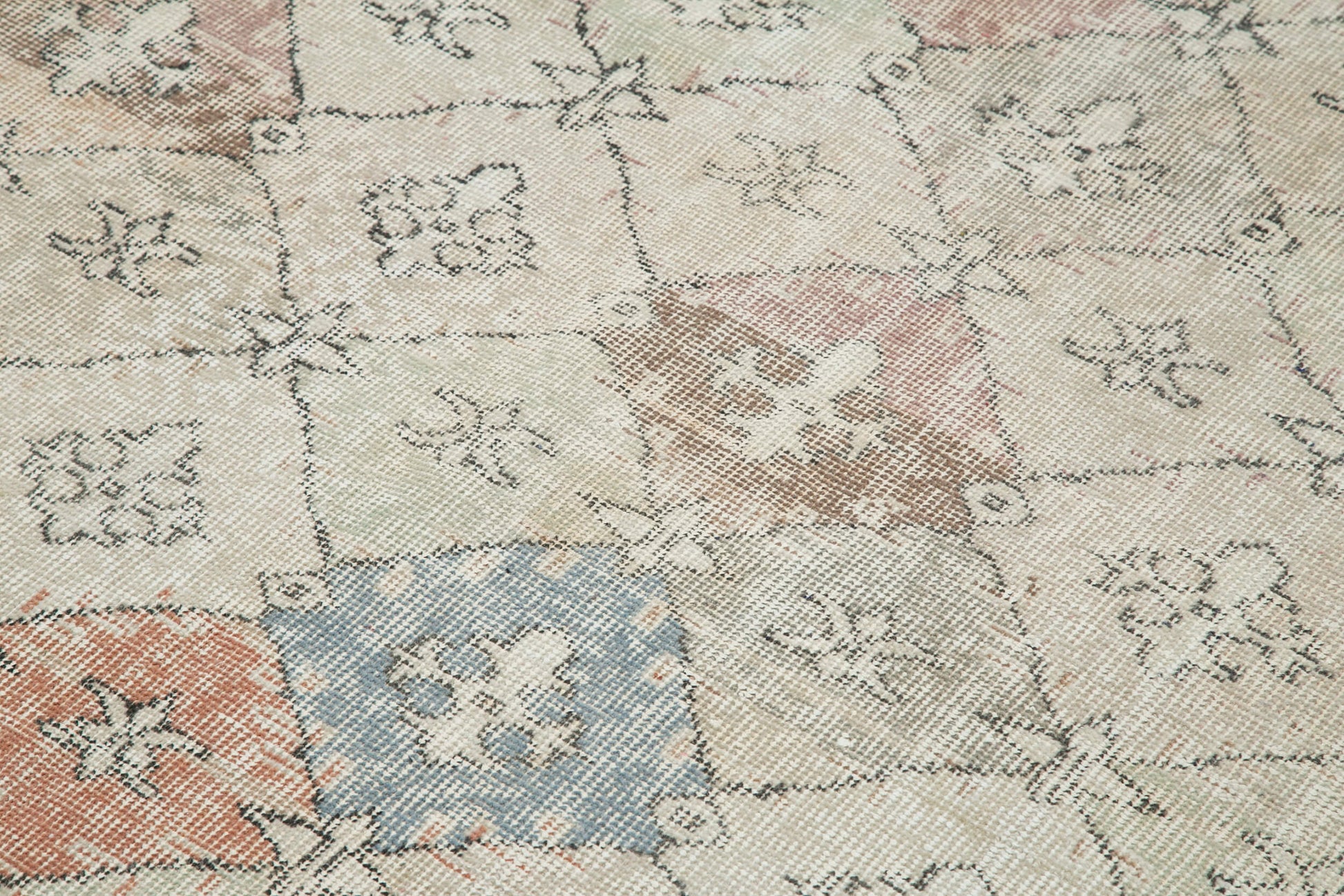 Checkered Kilim Bej Damalı Pamuk Yün El Dokuma Halısı 180x280 Agacan