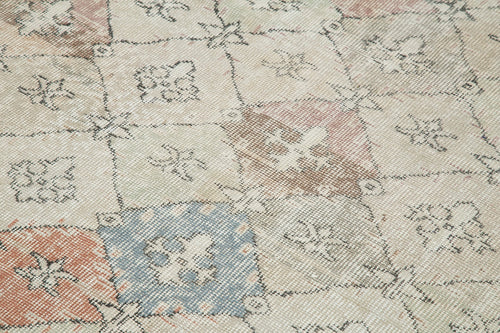 Checkered Kilim Bej Damalı Pamuk Yün El Dokuma Halısı 180x280 Agacan