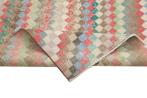 Checkered Kilim Beyaz Damalı Pamuk Yün El Dokuma Halısı 152x288 Agacan