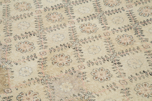 Checkered Kilim Bej Damalı Pamuk Yün El Dokuma Halısı 167x303 Agacan