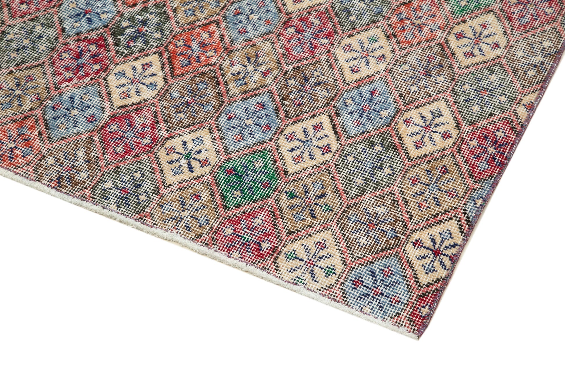 Checkered Kilim Beyaz Damalı Pamuk Yün El Dokuma Halısı 145x266 Agacan