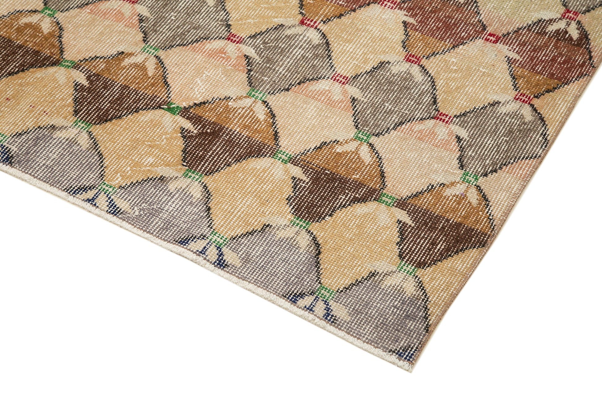 Checkered Kilim Beyaz Damalı Pamuk Yün El Dokuma Halısı 165x235 Agacan