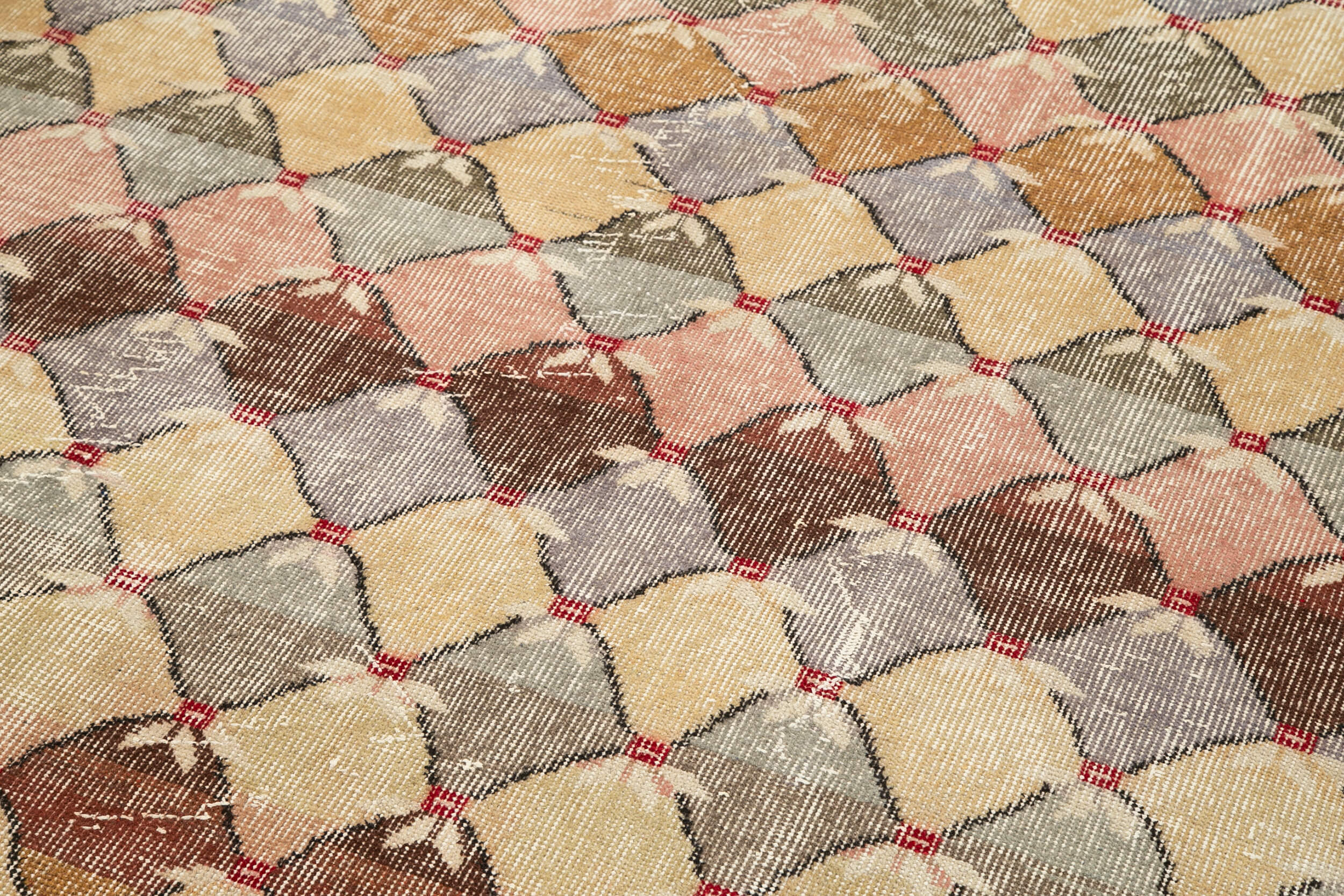 Checkered Kilim Beyaz Damalı Pamuk Yün El Dokuma Halısı 165x235 Agacan