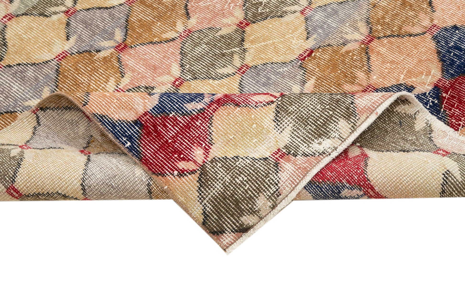 Checkered Kilim Beyaz Damalı Pamuk Yün El Dokuma Halısı 165x235 Agacan