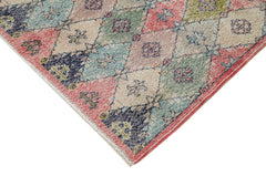 Checkered Kilim Beyaz Damalı Pamuk Yün El Dokuma Halısı 134x273 Agacan