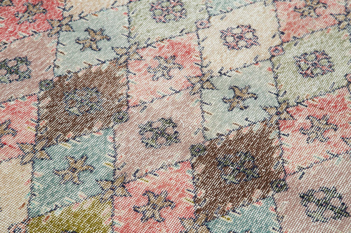 Checkered Kilim Beyaz Damalı Pamuk Yün El Dokuma Halısı 134x273 Agacan