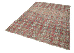 Checkered Kilim Kırmızı Damalı Pamuk Yün El Dokuma Halısı 186x288 Agacan
