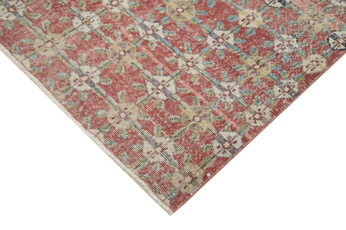 Checkered Kilim Kırmızı Damalı Pamuk Yün El Dokuma Halısı 186x288 Agacan