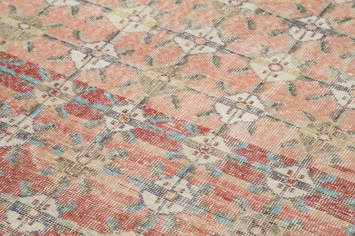 Checkered Kilim Kırmızı Damalı Pamuk Yün El Dokuma Halısı 186x288 Agacan