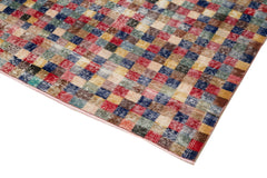 Checkered Kilim Kırmızı Damalı Pamuk Yün El Dokuma Halısı 163x275 Agacan