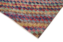 Checkered Kilim Kırmızı Damalı Pamuk Yün El Dokuma Halısı 168x265 Agacan