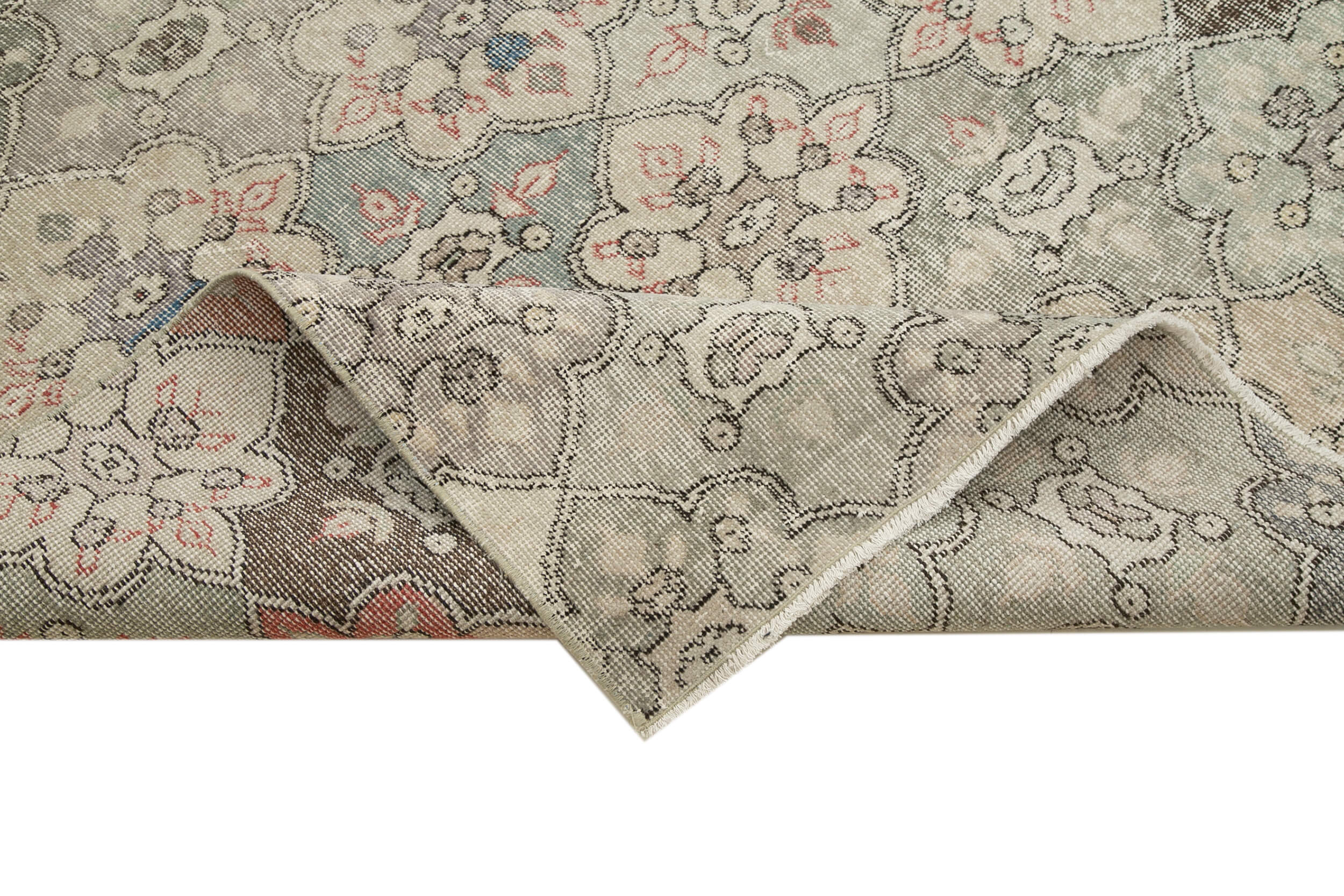 Checkered Kilim Bej Damalı Pamuk Yün El Dokuma Halısı 165x290 Agacan