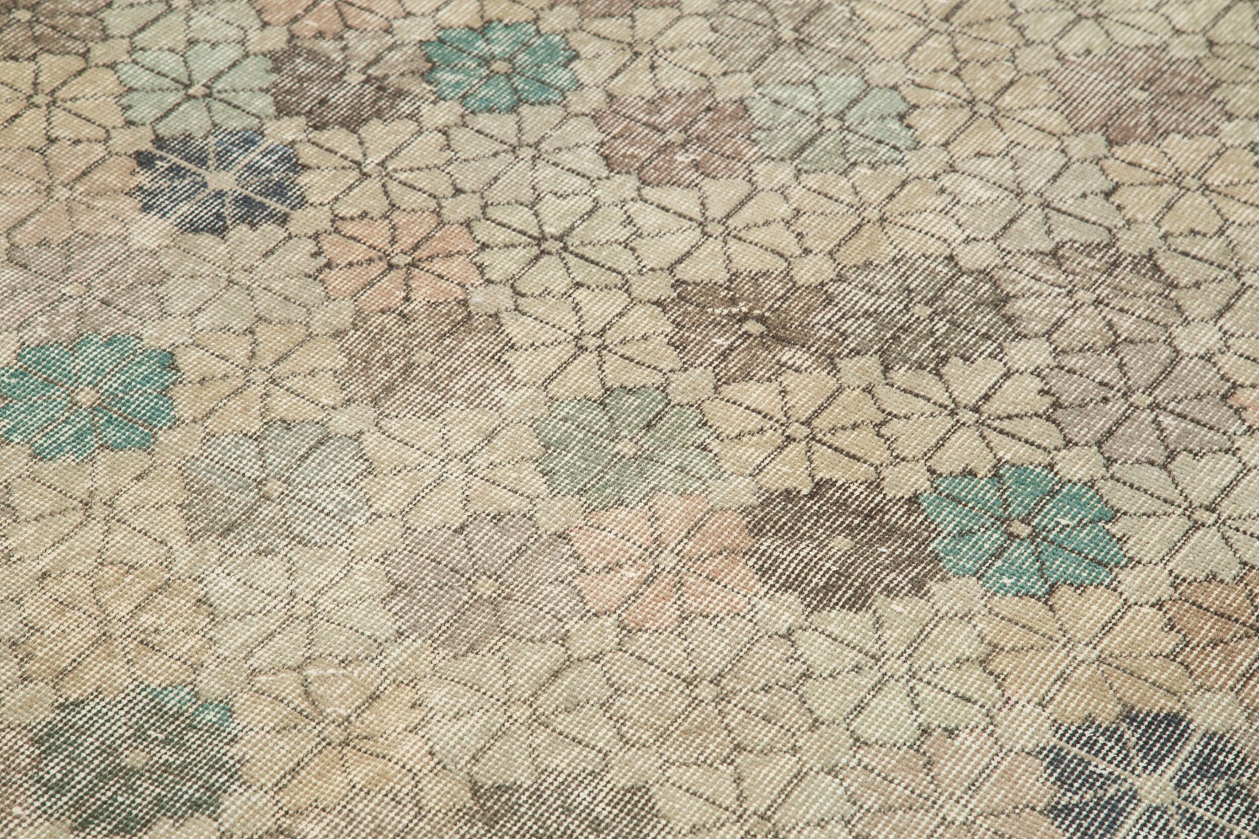 Checkered Kilim Bej Damalı Pamuk Yün El Dokuma Halısı 153x261 Agacan