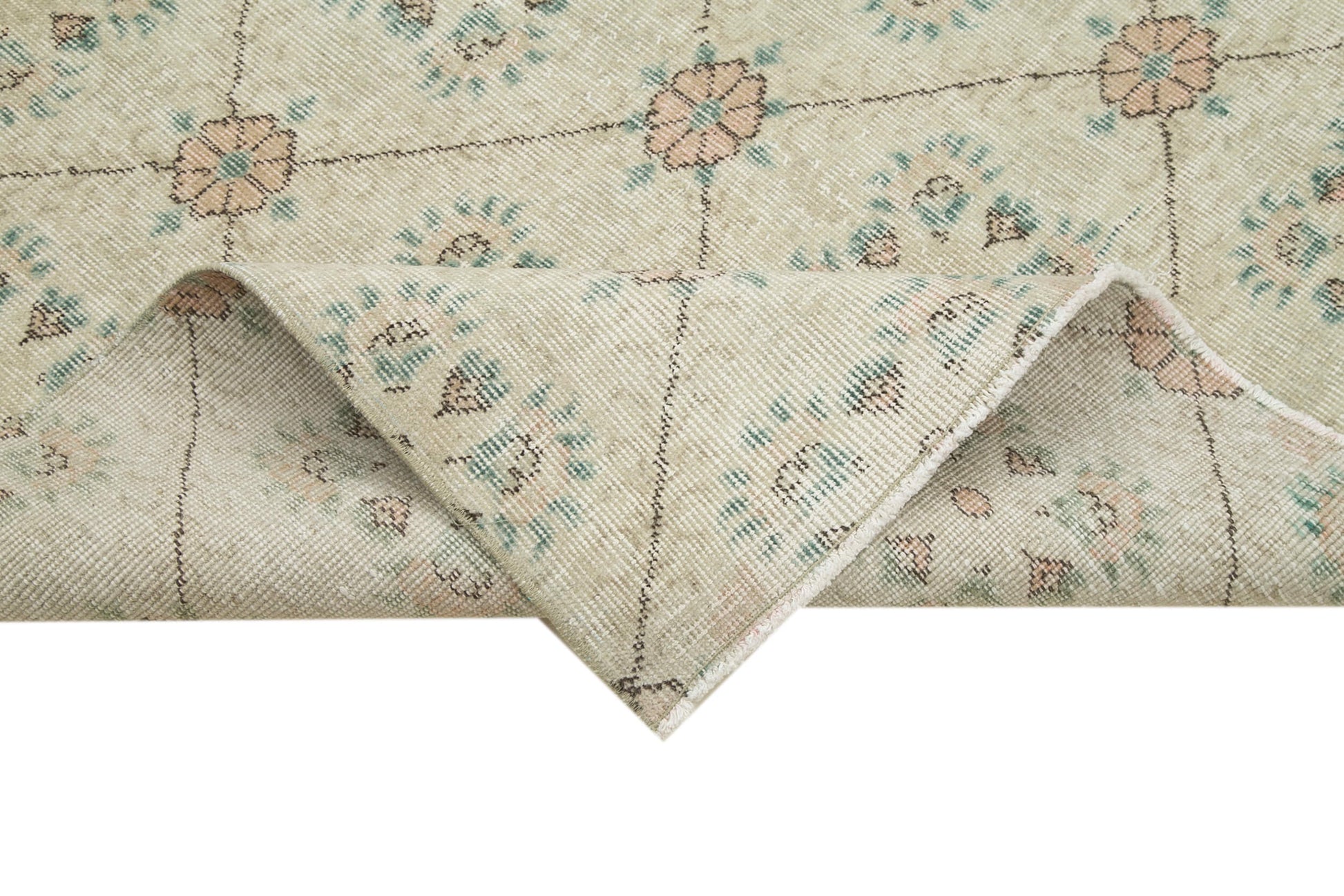 Checkered Kilim Bej Damalı Pamuk Yün El Dokuma Halısı 148x253 Agacan