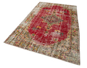Checkered Kilim Kırmızı Damalı Pamuk Yün El Dokuma Halısı 164x268 Agacan