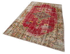 Checkered Kilim Kırmızı Damalı Pamuk Yün El Dokuma Halısı 164x268 Agacan