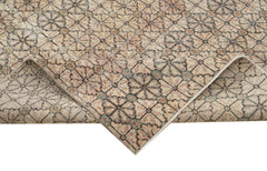 Checkered Kilim Bej Damalı Pamuk Yün El Dokuma Halısı 189x372 Agacan