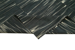 Degrade Kilim Siyah Çizgili Pamuk Yün El Dokuma Halısı 332x407 Agacan