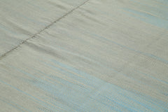 Degrade Kilim Mavi Çizgili Pamuk Yün El Dokuma Halısı 362x466 Agacan