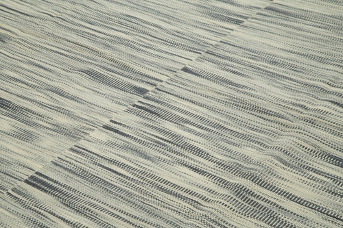 Degrade Kilim Gri Çizgili Pamuk Yün El Dokuma Halısı 299x387 Agacan