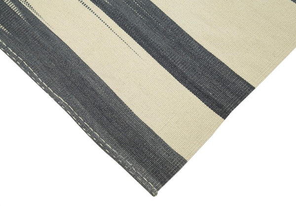 Degrade Kilim Bej Çizgili Pamuk Yün El Dokuma Halısı 177x276 Agacan