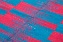 Degrade Kilim Beyaz Çizgili Pamuk Yün El Dokuma Halısı 204x280 Agacan