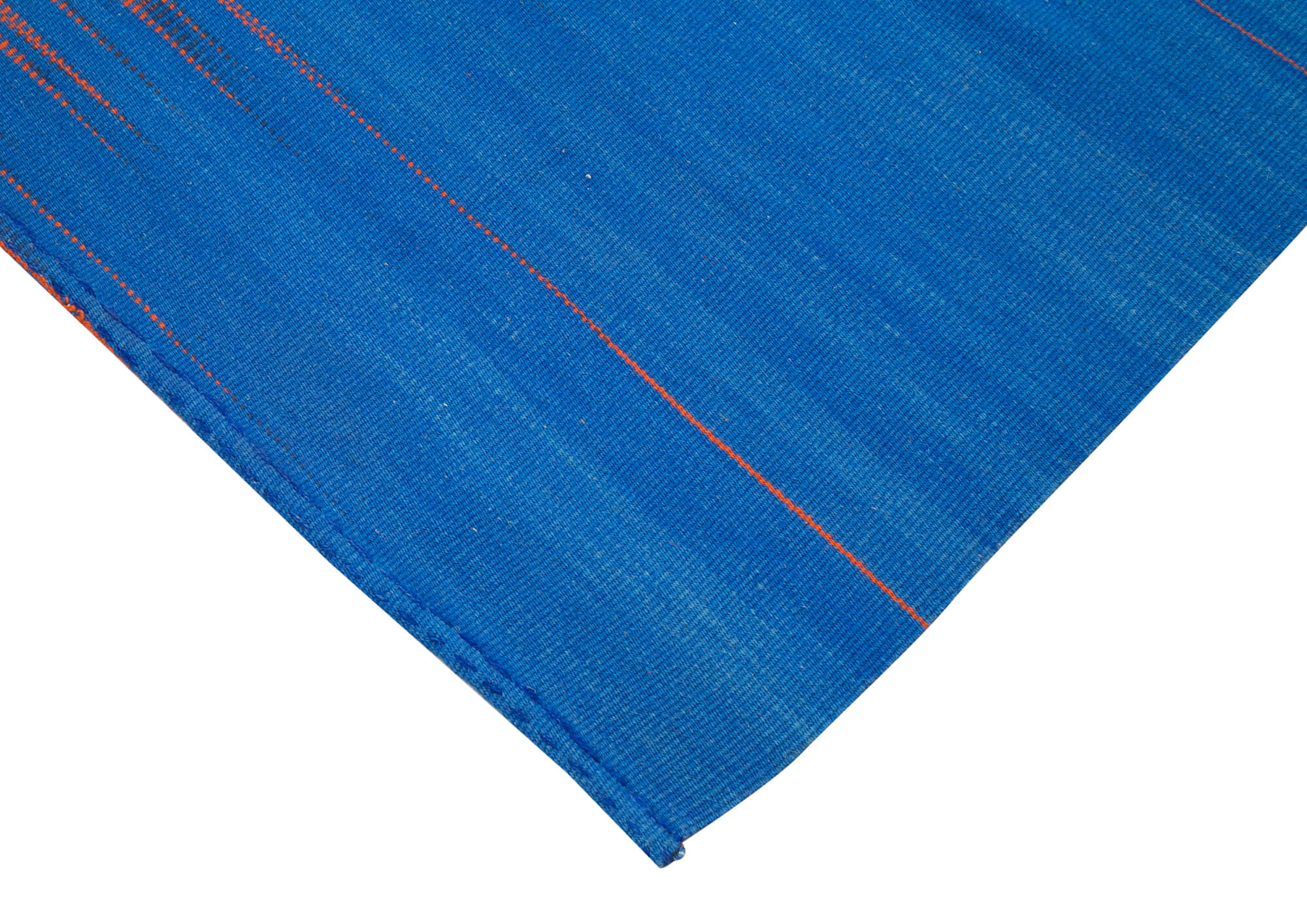 Degrade Kilim Mavi Çizgili Pamuk Yün El Dokuma Halısı 178x265 Agacan