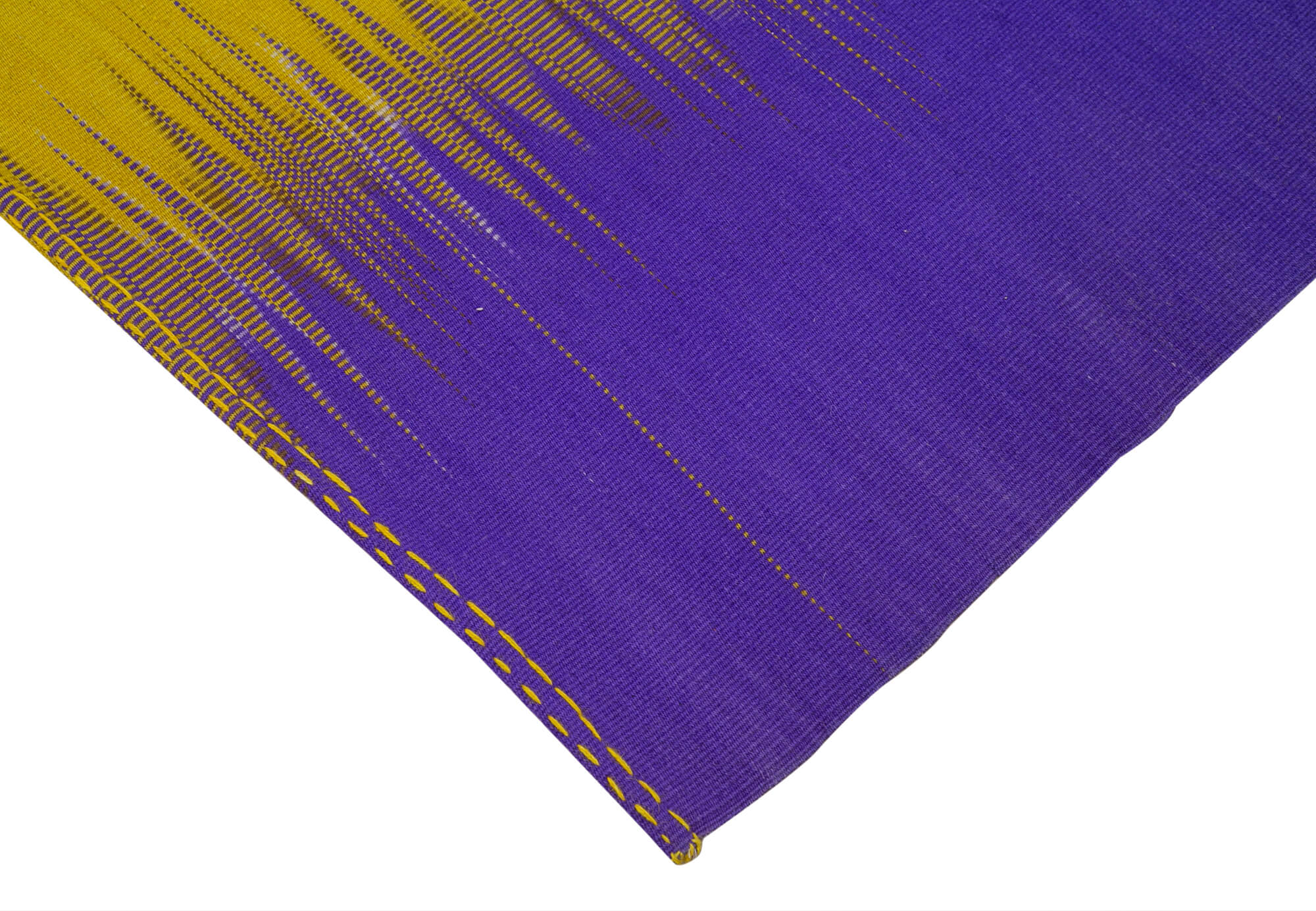 Degrade Kilim Mor Çizgili Pamuk Yün El Dokuma Halısı 200x281 Agacan