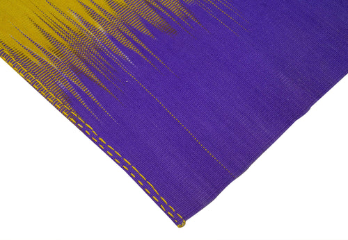 Degrade Kilim Mor Çizgili Pamuk Yün El Dokuma Halısı 200x281 Agacan