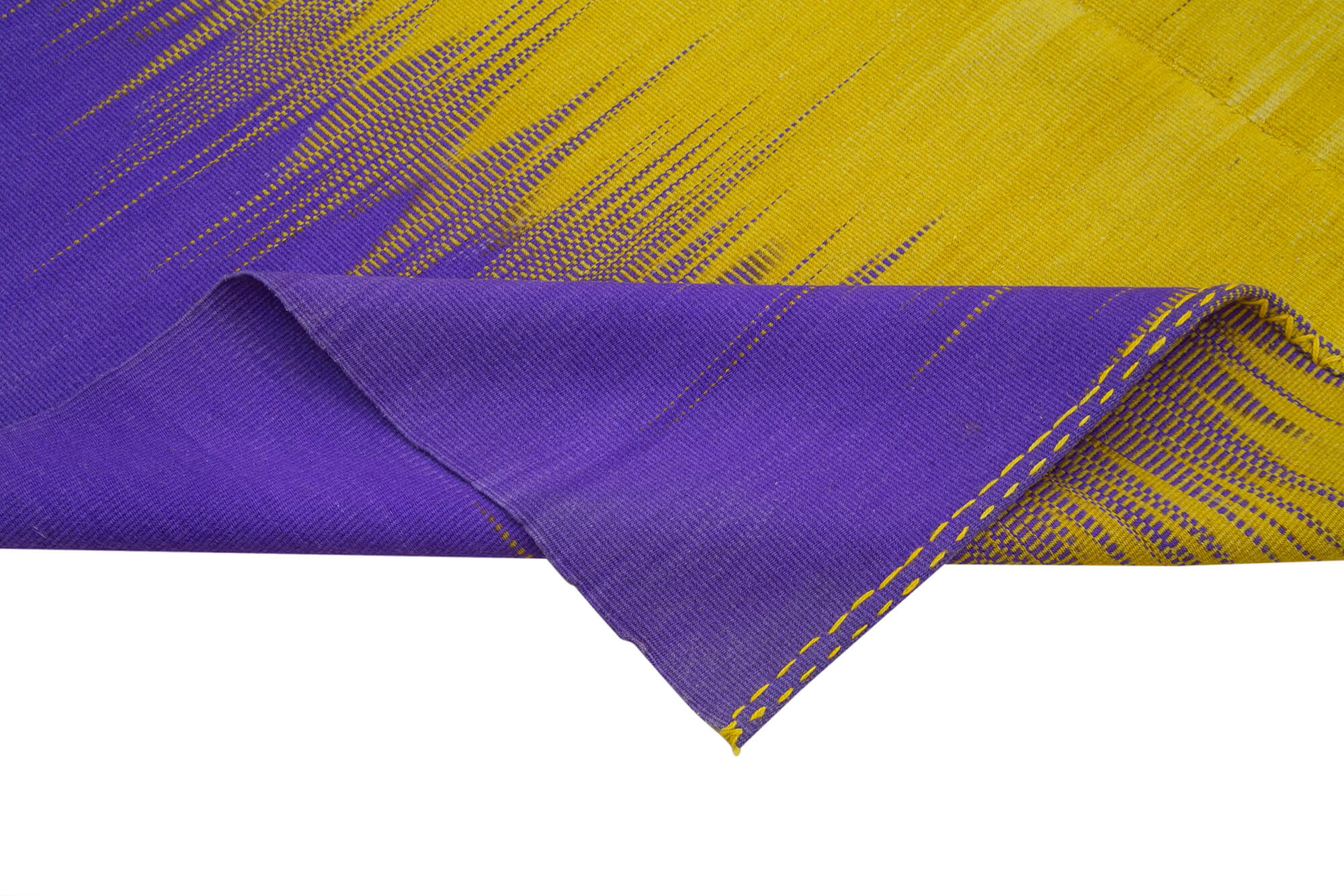 Degrade Kilim Mor Çizgili Pamuk Yün El Dokuma Halısı 200x281 Agacan