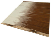 Degrade Kilim Kahverengi Çizgili Pamuk Yün El Dokuma Halısı 181x250 Agacan