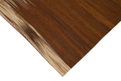 Degrade Kilim Kahverengi Çizgili Pamuk Yün El Dokuma Halısı 181x250 Agacan