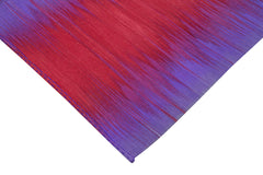 Degrade Kilim Mor Çizgili Pamuk Yün El Dokuma Halısı 201x287 Agacan