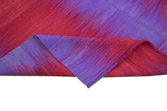 Degrade Kilim Mor Çizgili Pamuk Yün El Dokuma Halısı 201x287 Agacan