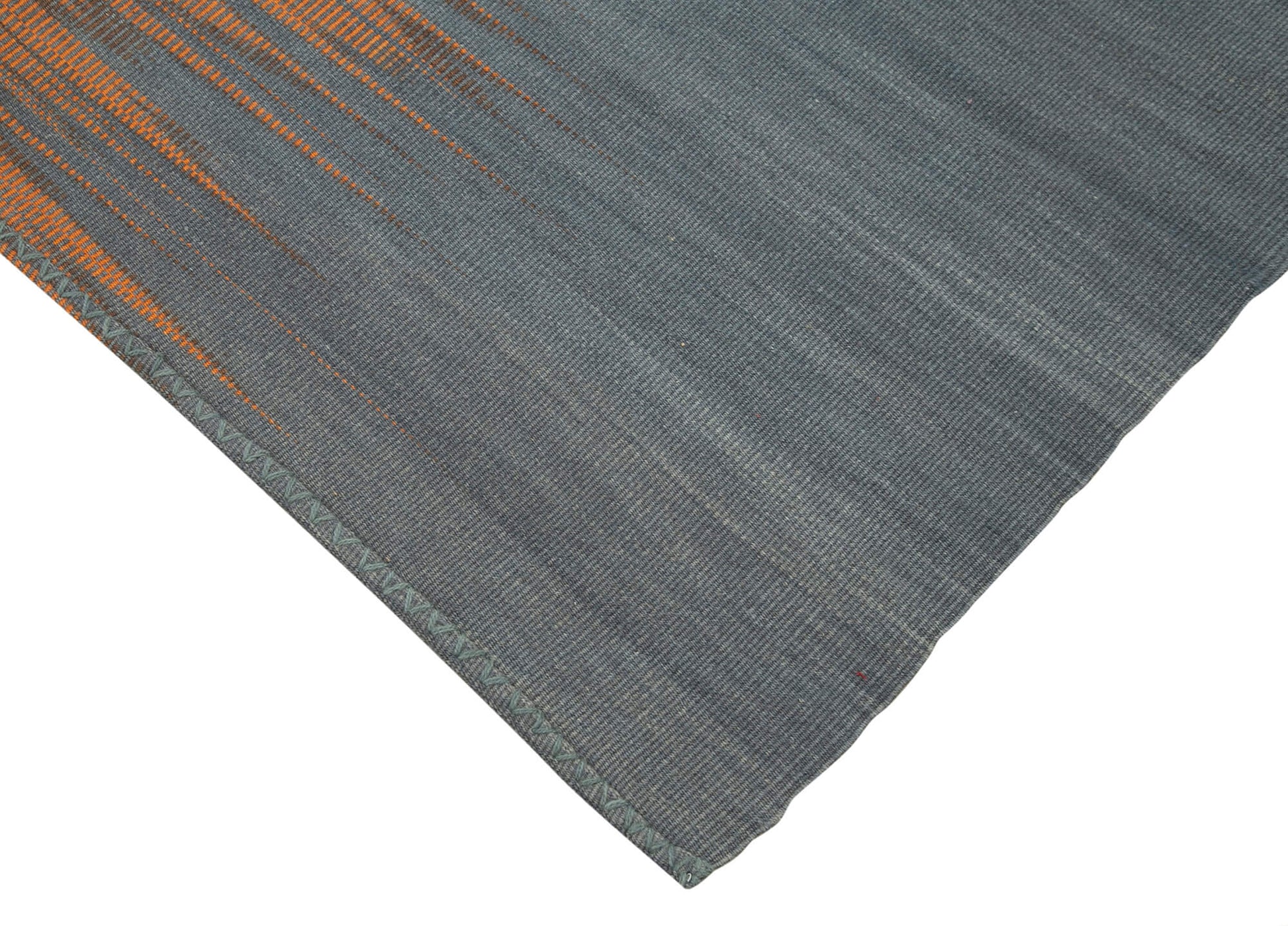 Degrade Kilim Turuncu Çizgili Pamuk Yün El Dokuma Halısı 179x265 Agacan