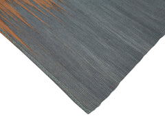 Degrade Kilim Turuncu Çizgili Pamuk Yün El Dokuma Halısı 179x265 Agacan