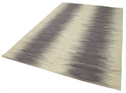 Degrade Kilim Mor Çizgili Pamuk Yün El Dokuma Halısı 199x292 Agacan