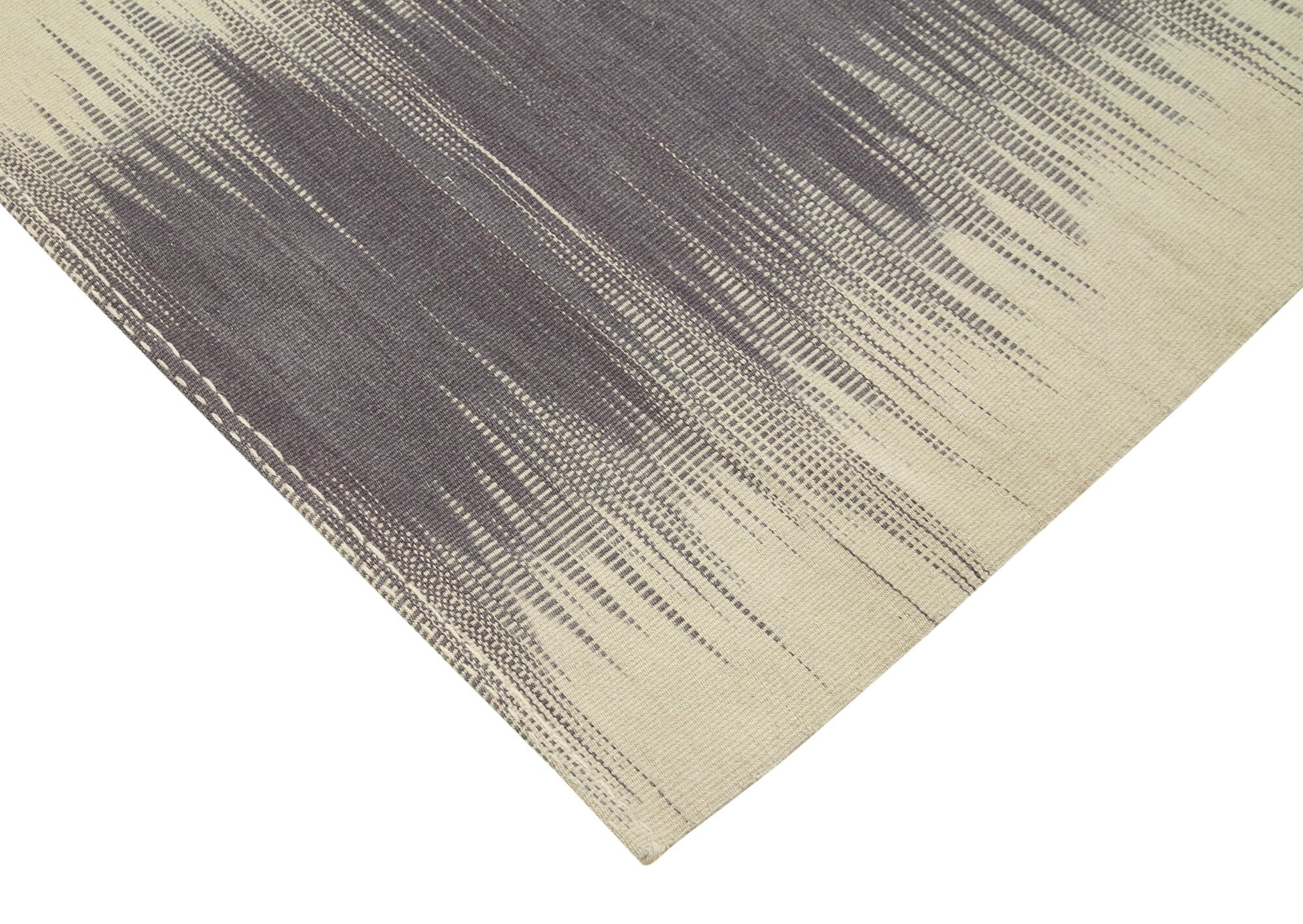 Degrade Kilim Mor Çizgili Pamuk Yün El Dokuma Halısı 199x292 Agacan