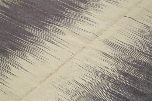 Degrade Kilim Mor Çizgili Pamuk Yün El Dokuma Halısı 199x292 Agacan